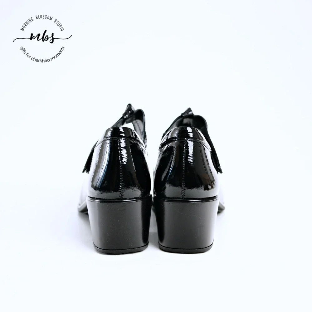 NIB‎ Naot Nobility Mary Jane Crinkle Patent Leather Orthopedic Black Women 40
